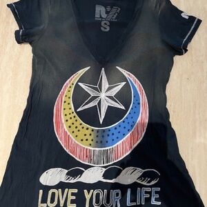 RARE Rebel Yell Vintage V-Neck Graphic T Shirt Top GREAT condition HTF